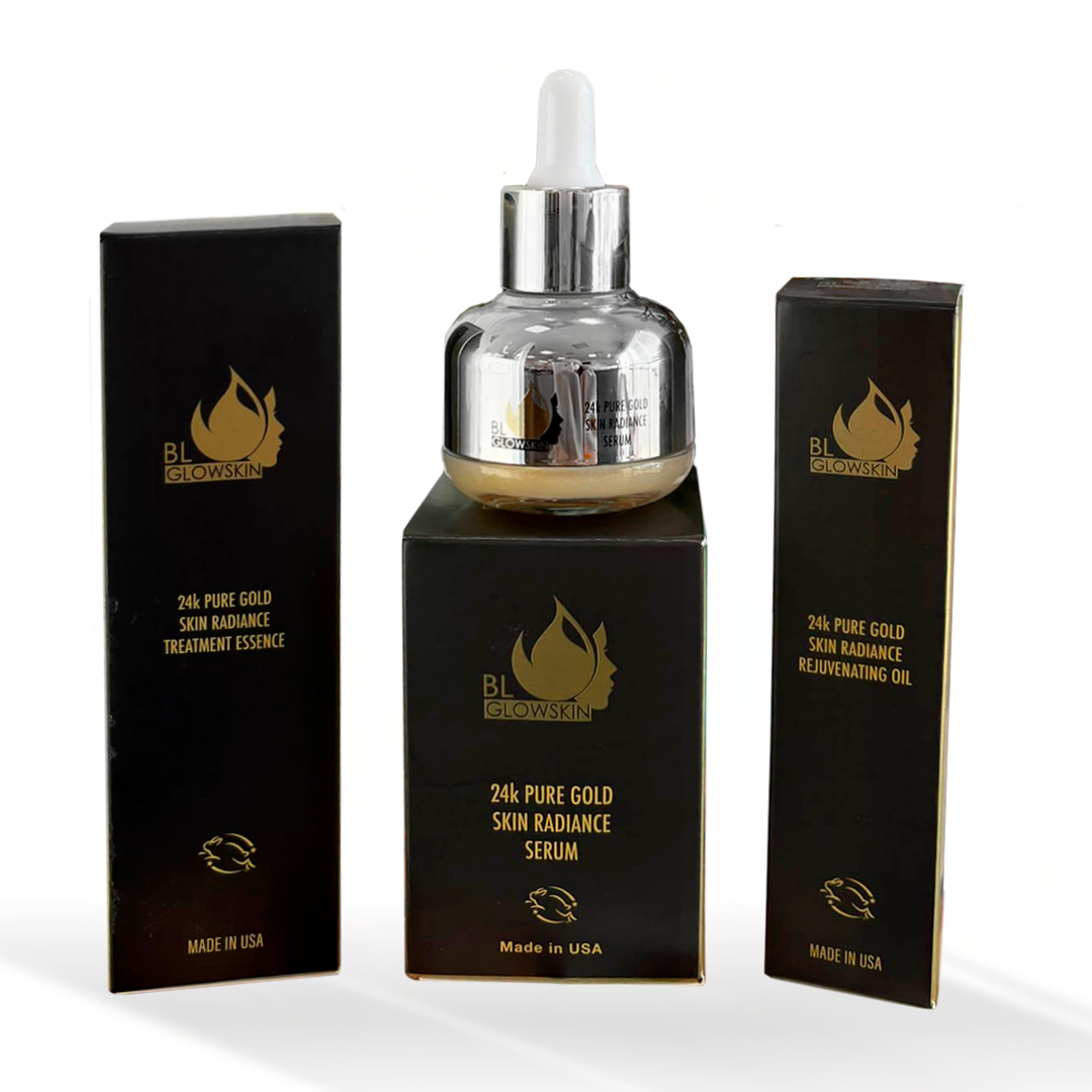 Kit de trío de autocuidado de oro de 24 quilates